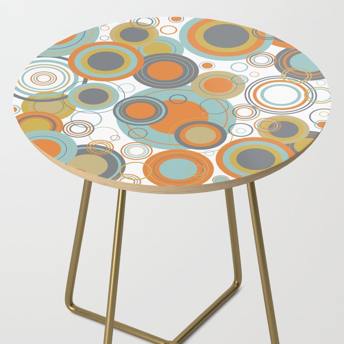Retro Mid Century Modern Circles Geometric Bubbles Pattern Side Table Gallery Image 2