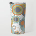 Retro Mid Century Modern Circles Geometric Bubbles Pattern Travel Mug Gallery Image 3