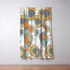 Retro Mid Century Modern Circles Geometric Bubbles Pattern Window Curtain Gallery Image 3