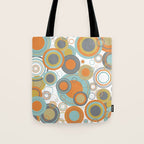 Retro Mid Century Modern Circles Geometric Bubbles Pattern Tote Bag Gallery Image 1
