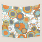 Retro Mid Century Modern Circles Geometric Bubbles Pattern Wall Tapestry Gallery Image 4