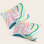 Colorful abstract stripe line art pattern Pillow Sham Gallery Image 3