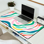 Colorful abstract stripe line art pattern Desk Mat Gallery Image 2