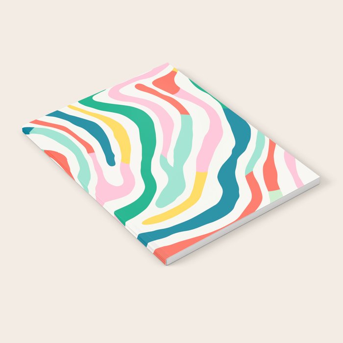 Colorful abstract stripe line art pattern Notebook Gallery Image 2