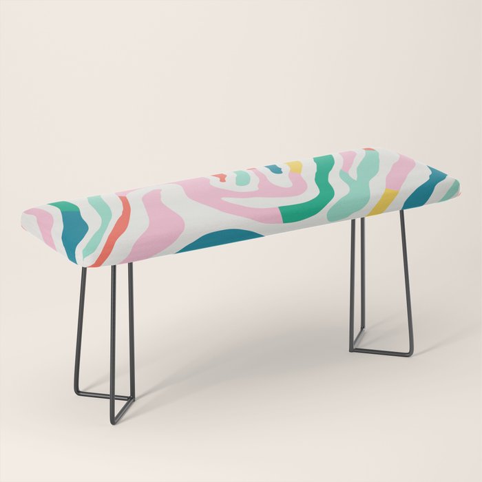 Colorful abstract stripe line art pattern Bench Gallery Image 1