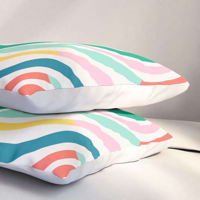 Colorful abstract stripe line art pattern Pillow Sham Gallery Image 3