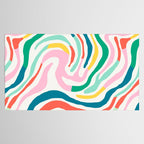 Colorful abstract stripe line art pattern Tablecloth Gallery Image 2