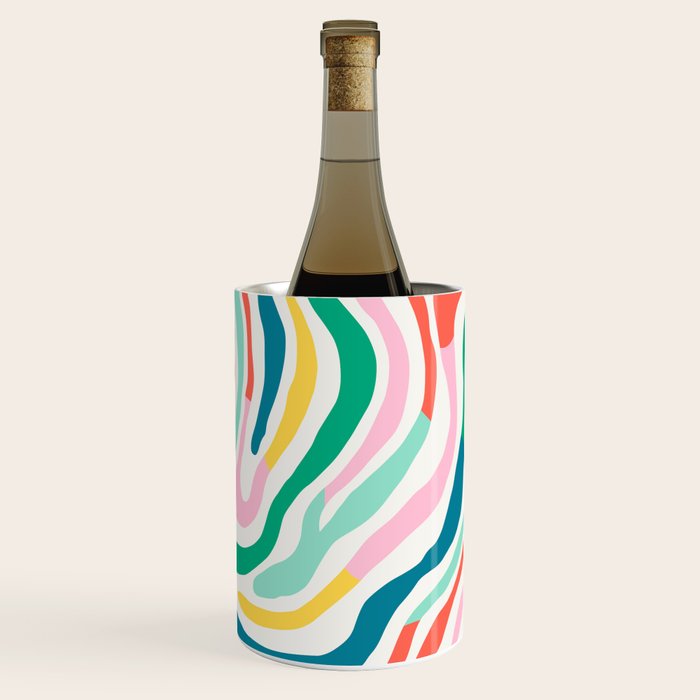 Colorful abstract stripe line art pattern Wine Chiller Gallery Image 3