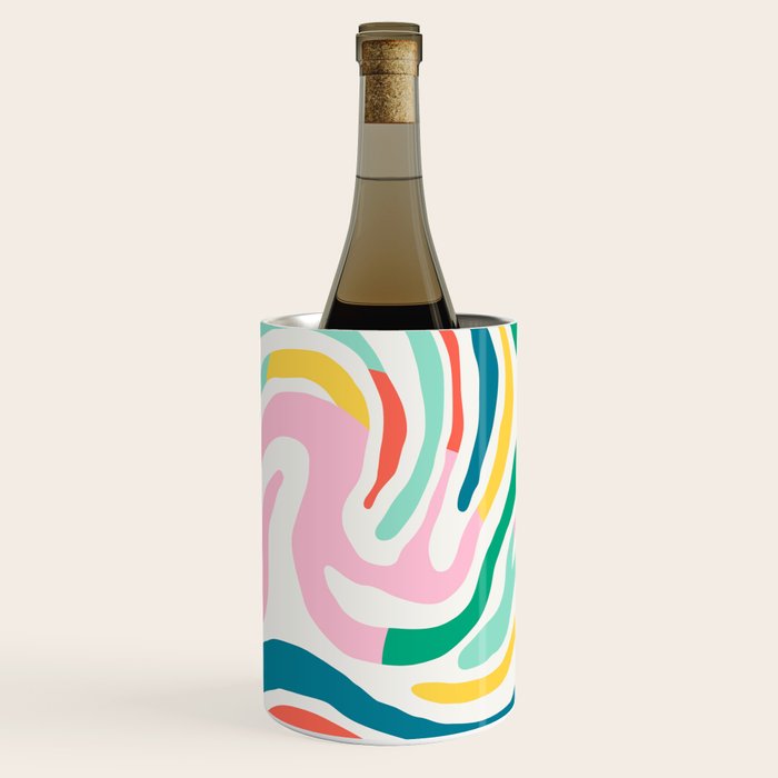 Colorful abstract stripe line art pattern Wine Chiller Gallery Image 1