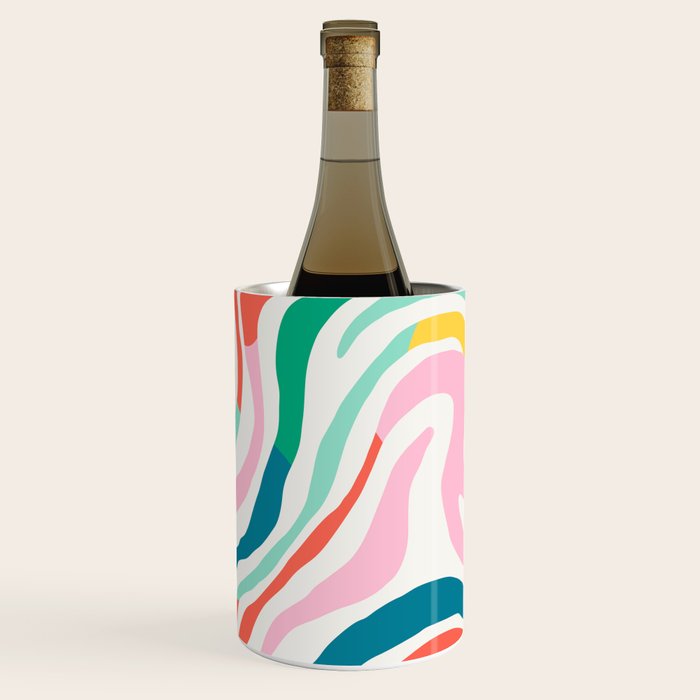 Colorful abstract stripe line art pattern Wine Chiller Gallery Image 2