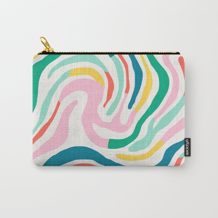 Colorful abstract stripe line art pattern Carry All Pouch Gallery Image 1