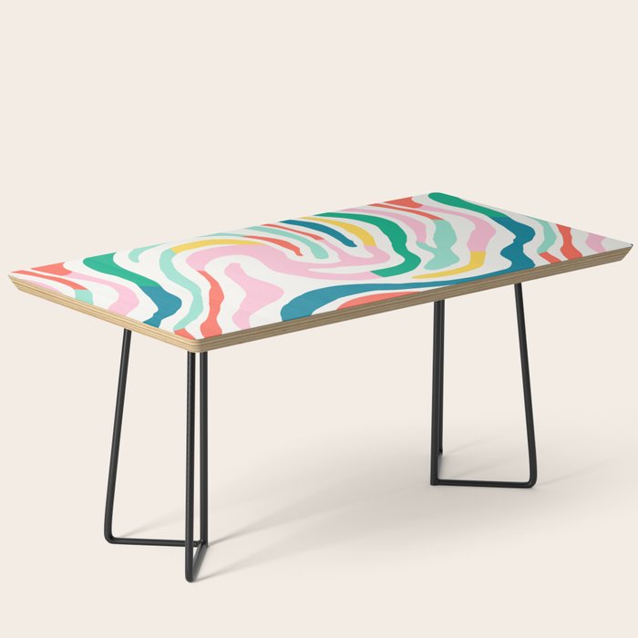 Colorful abstract stripe line art pattern Coffee Table Gallery Image 1