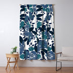 Watercolor navy blue mauve green blue roses flowers Window Curtain Gallery Image 5