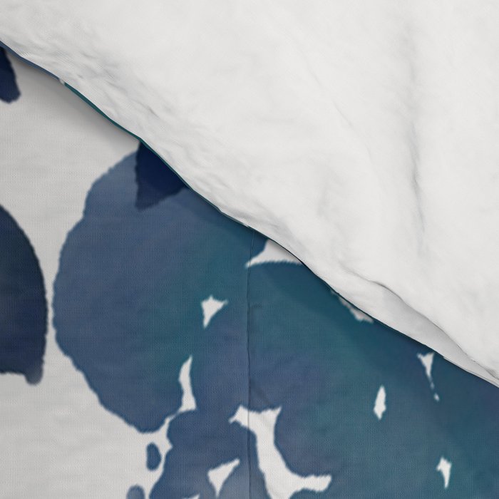 Watercolor navy blue mauve green blue roses flowers Comforter Gallery Image 4
