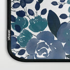 Watercolor navy blue mauve green blue roses flowers Laptop Sleeve Gallery Image 3