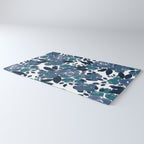 Watercolor navy blue mauve green blue roses flowers Rug Gallery Image 3