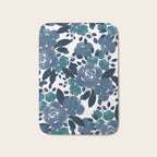 Watercolor navy blue mauve green blue roses flowers Bath Mat Gallery Image 1