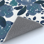 Watercolor navy blue mauve green blue roses flowers Rug Gallery Image 4