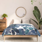 Watercolor navy blue mauve green blue roses flowers Comforter Gallery Image 3