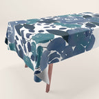 Watercolor navy blue mauve green blue roses flowers Tablecloth Gallery Image 1
