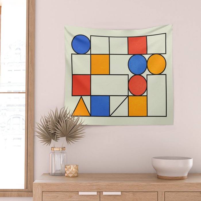 Bauhaus Blocks 02 Wall Tapestry Gallery Image 2