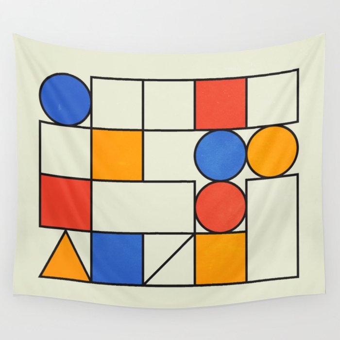 Bauhaus Blocks 02 Wall Tapestry Gallery Image 1