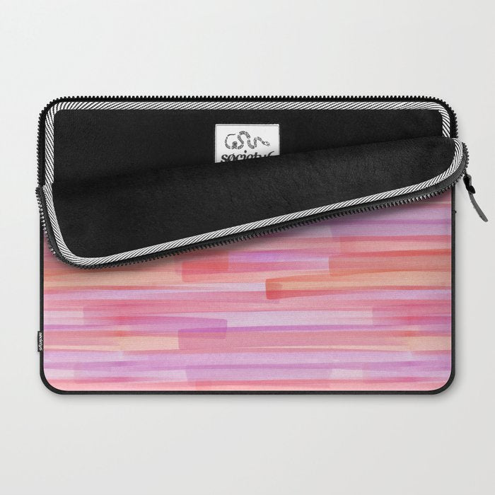 Abstract Watercolor Waves in Pink Sunset Laptop Sleeve Gallery Image 2
