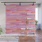 Abstract Watercolor Waves in Pink Sunset Wall Mural Gallery Image 1