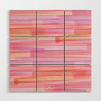 Abstract Watercolor Waves in Pink Sunset Wood Wall Art Gallery Image 1