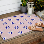 Evil Eye Dots - Navy & Blush Palette Outdoor Rug Gallery Image 2