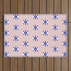 Evil Eye Dots - Navy & Blush Palette Outdoor Rug Gallery Image 1