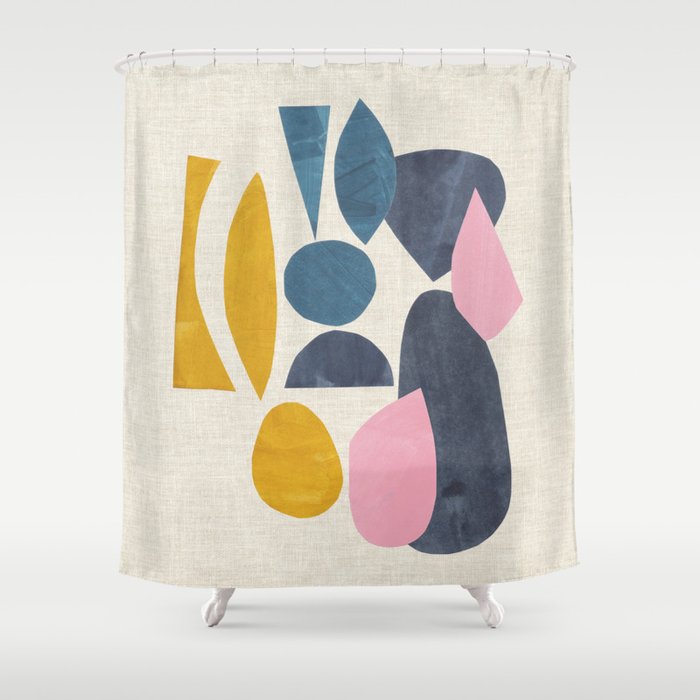 Gold Among Rocks Shower Curtain Gallery Image 1