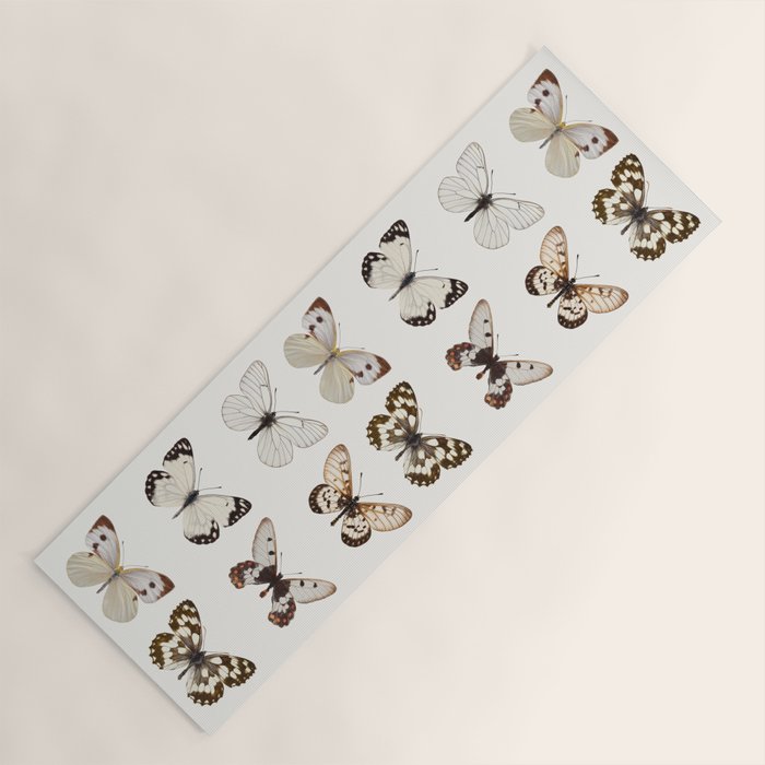Butterflies in Neutral Colors Yoga Mat Gallery Image 1
