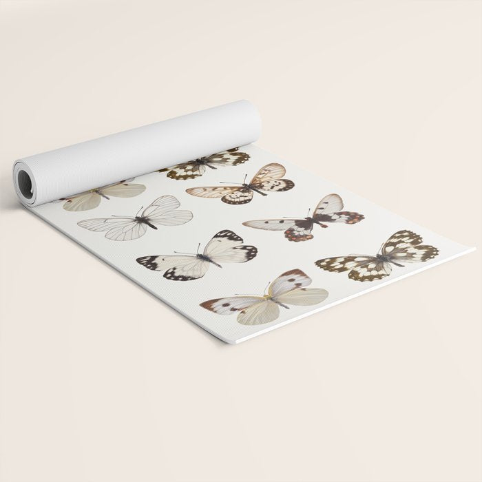 Butterflies in Neutral Colors Yoga Mat Gallery Image 2