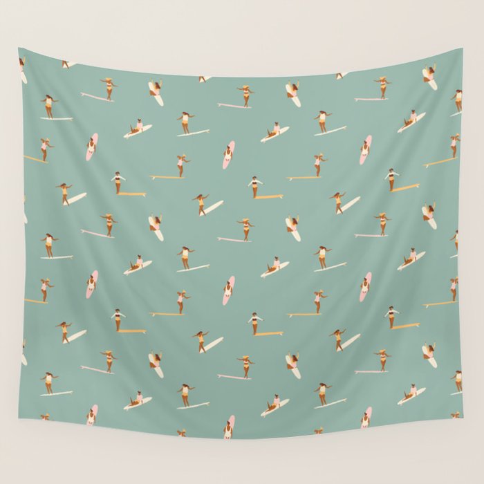 Surf sistas Wall Tapestry Gallery Image 1