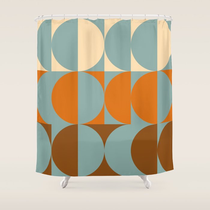 Vintage Geometric 04B Shower Curtain Gallery Image 1