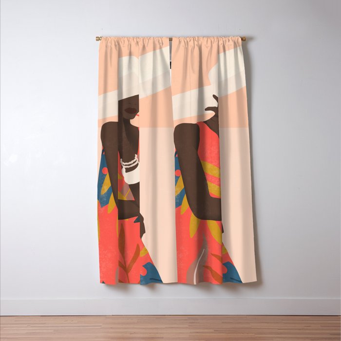Tropical Girl 19 Window Curtain Gallery Image 3