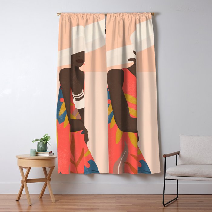 Tropical Girl 19 Window Curtain Gallery Image 5