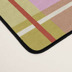 Modern Pastel Plaid Pattern  Soft Pink Olive and Beige Tartan Desk Mat Gallery Image 4