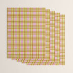 Modern Pastel Plaid Pattern  Soft Pink Olive and Beige Tartan Wrapping Paper Gallery Image 3