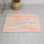 Abstract Watercolor Waves in Peach Sunrise Rug Gallery Image 1