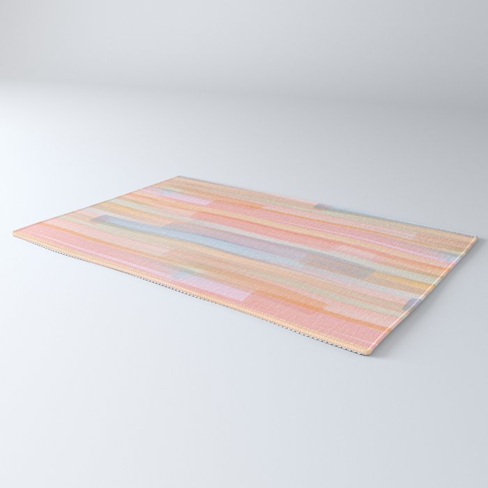 Abstract Watercolor Waves in Peach Sunrise Rug Gallery Image 3