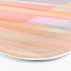 Abstract Watercolor Waves in Peach Sunrise Bath Mat Gallery Image 3