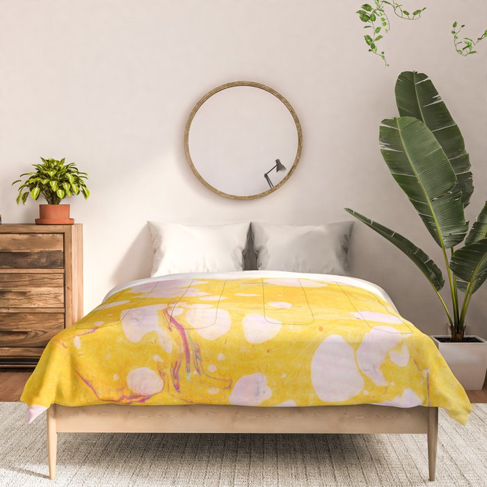 speckled marble | yellow Comforter Gallery Image 3