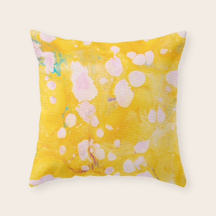speckled marble | yellow Throw Pillow Gallery Image 1