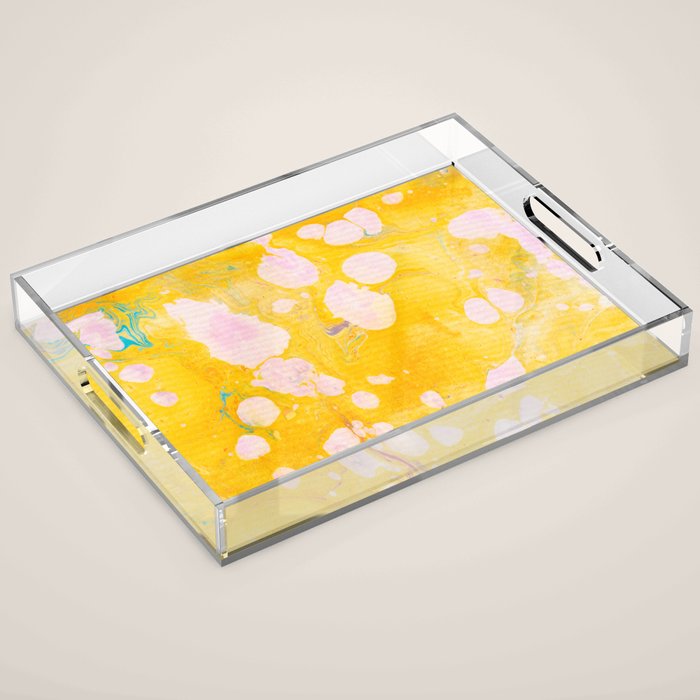 speckled marble | yellow Acrylic Tray Gallery Image 1