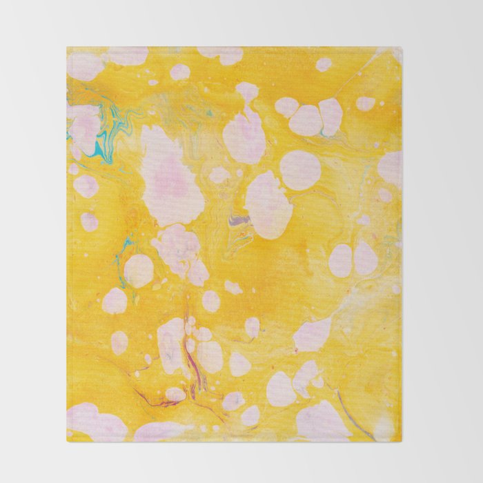 speckled marble | yellow Throw Blanket Gallery Image 2