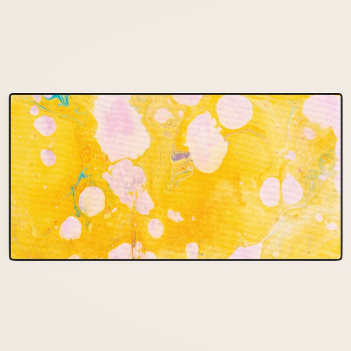 speckled marble | yellow Desk Mat Gallery Image 3