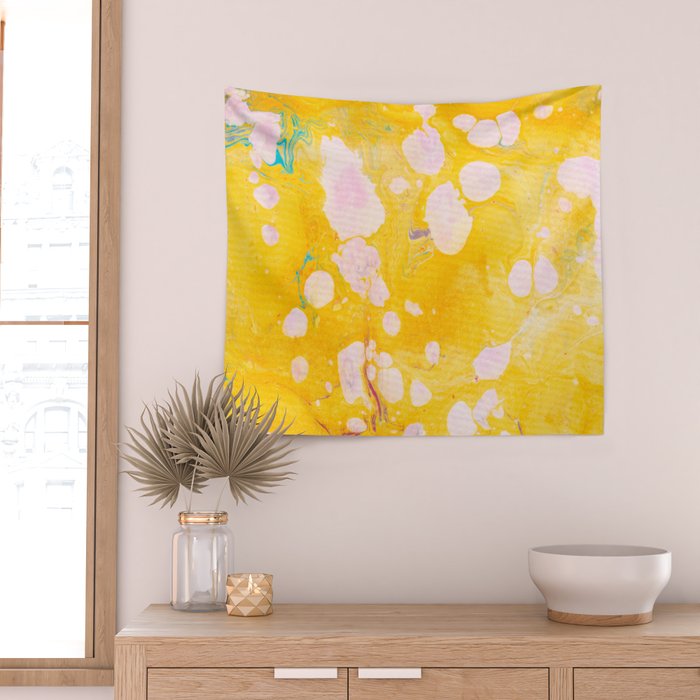 speckled marble | yellow Wall Tapestry Gallery Image 2