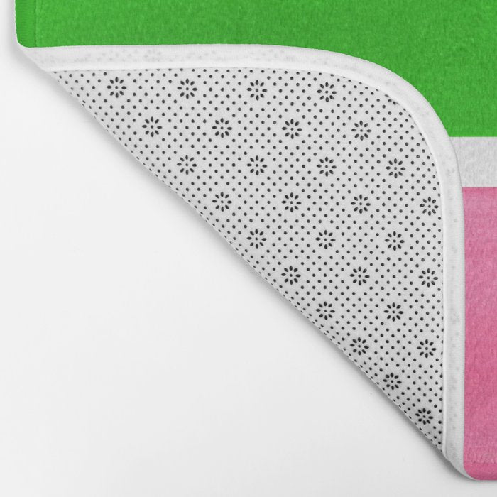 Colorful Bright Minimalist Rothko Color Field Midcentury Vintage Pop Art Petal Pink Leaf Green Bath Mat Gallery Image 2